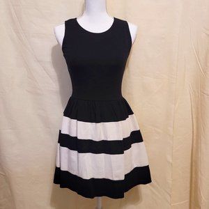 SAKS FIFTH AVENUE Skater Dress Black & White